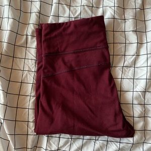 adidas high rise burgundy athletic leggings
